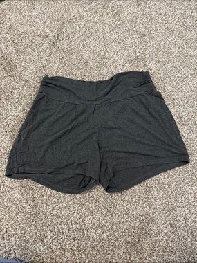 High-Waist Foldover Gray Maternity Women's Shorts - Soft Everyday Stretch